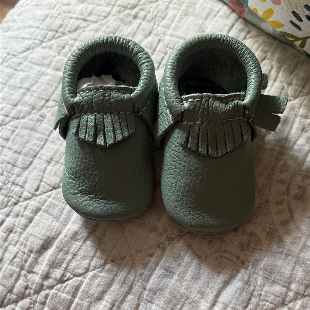 Freshly Picked Sage Moccasins for Kids